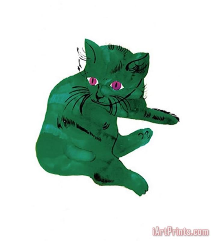 Andy Warhol Green Cat C 1956 Art Print
