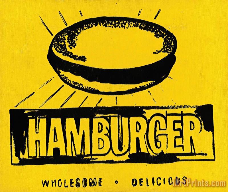 Hamburger C 1985 86 painting - Andy Warhol Hamburger C 1985 86 Art Print
