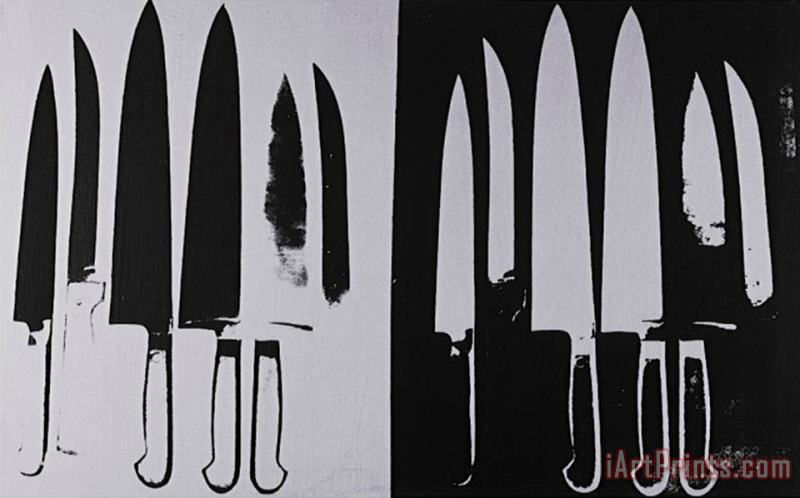 Andy Warhol Knives C 1981 82 Silver And Black Art Print