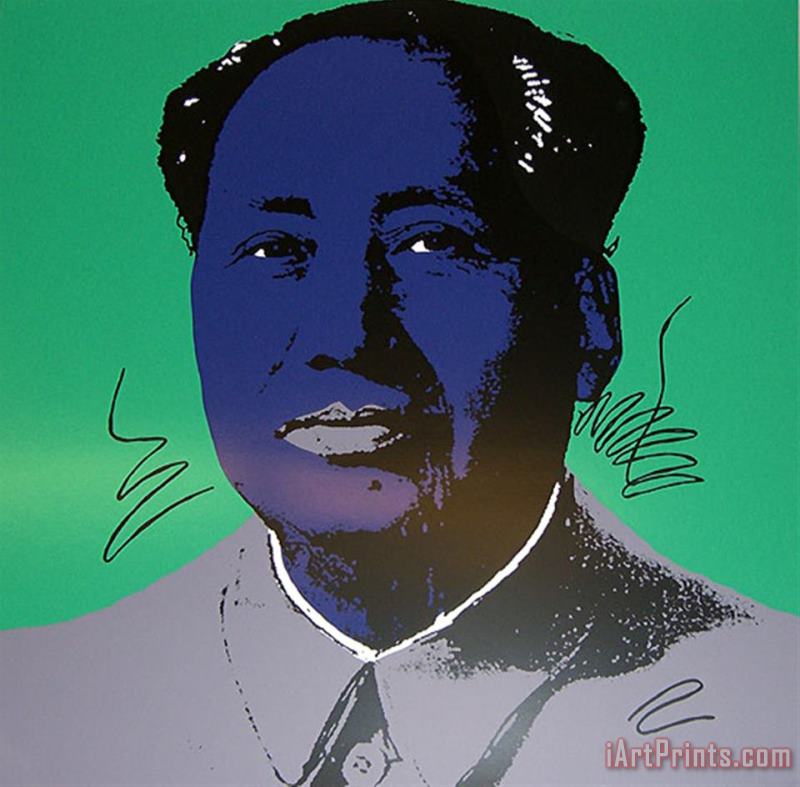 Andy Warhol Mao Tse Tung Kopf Blau Lila Art Print