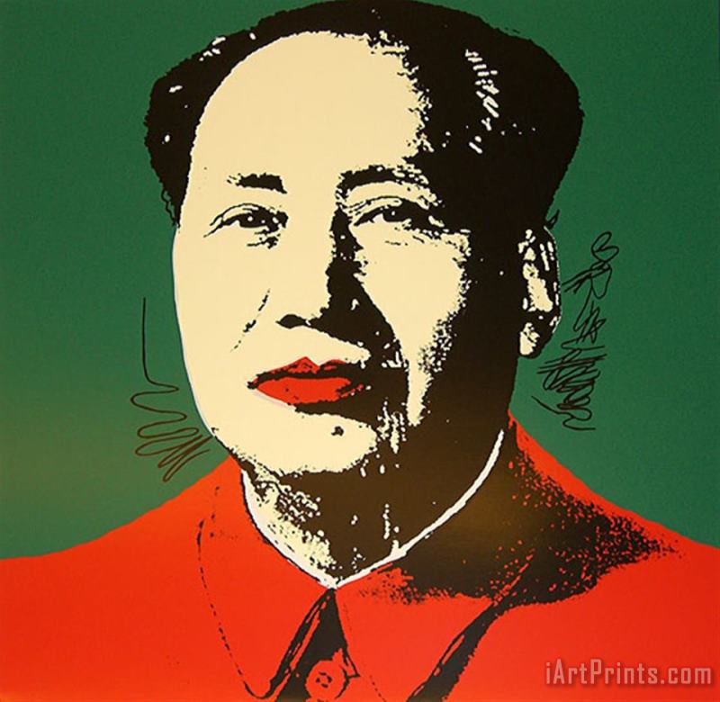 Mao Tse Tung Kopf Gelb Rot painting - Andy Warhol Mao Tse Tung Kopf Gelb Rot Art Print