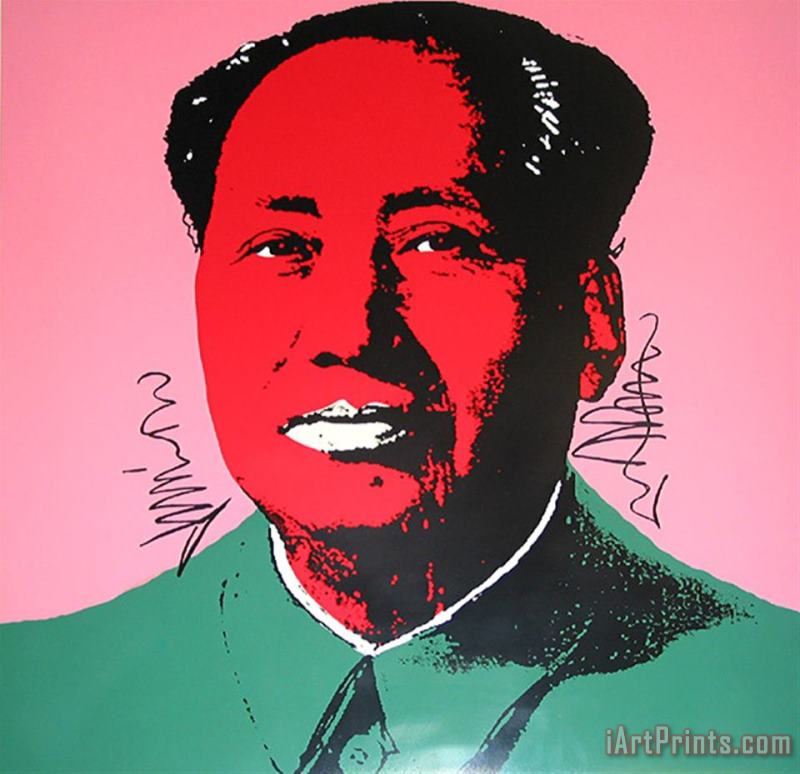 Andy Warhol Mao Tse Tung Kopf Rot Gruen Art Print