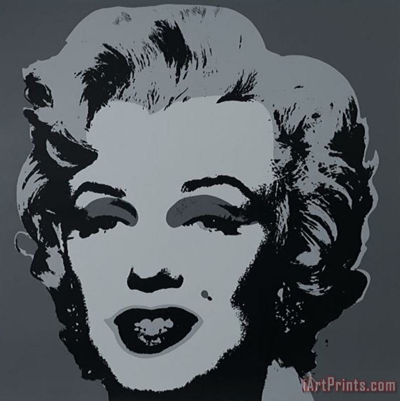 Andy Warhol Marilyn Kopf Silber Grau Schwarz Art Print