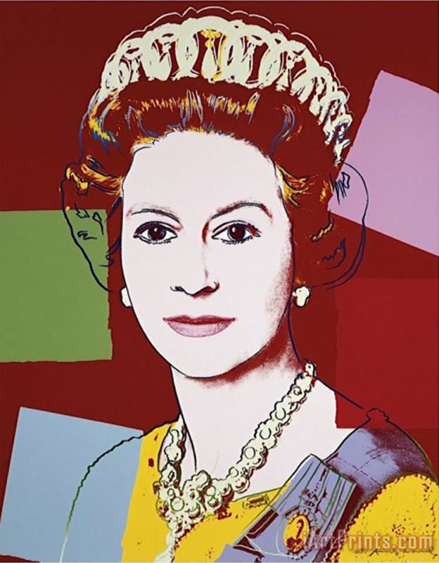 Andy Warhol Reigning Queens Queen Elizabeth II of The United Kingdom C 1985 Dark Outline Art Painting