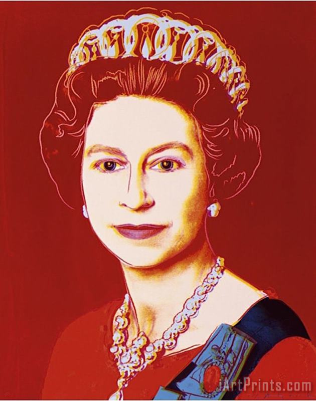Reigning Queens Queen Elizabeth II of The United Kingdom C 1985 Light Outline painting - Andy Warhol Reigning Queens Queen Elizabeth II of The United Kingdom C 1985 Light Outline Art Print