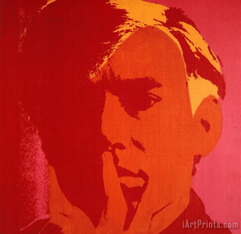 Andy Warhol Self Portrait in Orange Art Painting