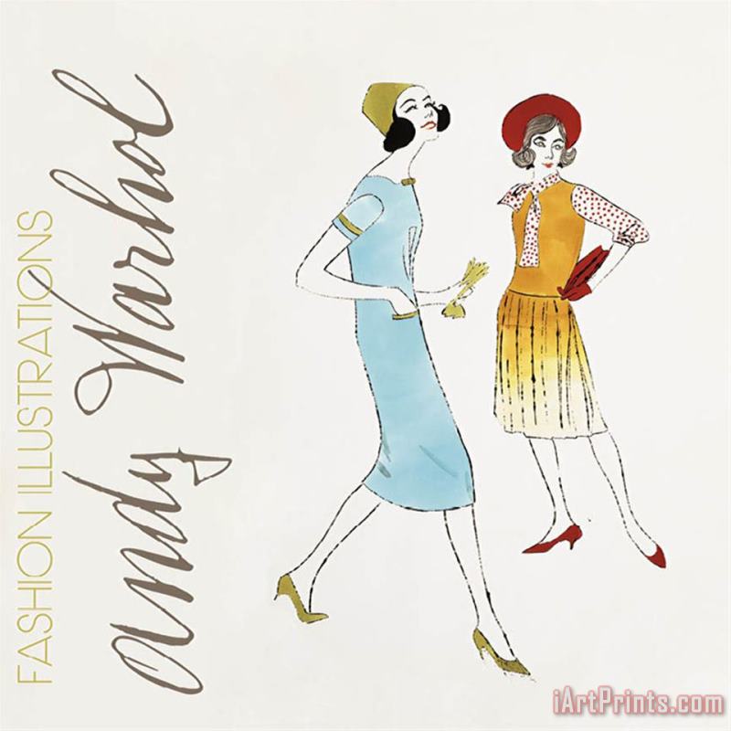 Two Female Fashion Figures C 1960 painting - Andy Warhol Two Female Fashion Figures C 1960 Art Print