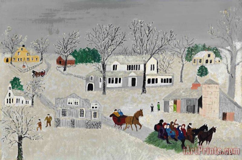 Anna Mary Robertson (grandma) Moses A Gay Time, March 27, 1953 Art Painting