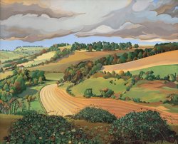 Anna Teasdale From Solsbury Hill painting