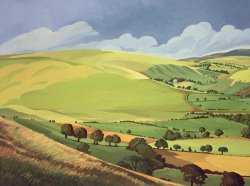 Anna Teasdale Small Green Valley painting