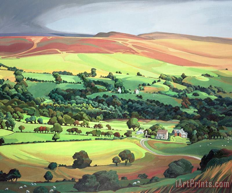 Welsh Valley painting - Anna Teasdale Welsh Valley Art Print