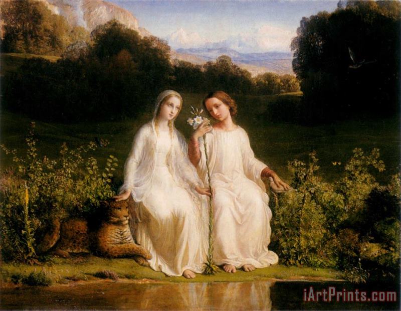 The Poem of The Soul Virginitas painting - Anne Francois Louis Janmot The Poem of The Soul Virginitas Art Print