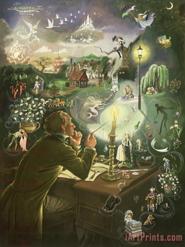 Hans Christian Andersen painting - Anne Grahame Johnstone Hans Christian Andersen Art Print