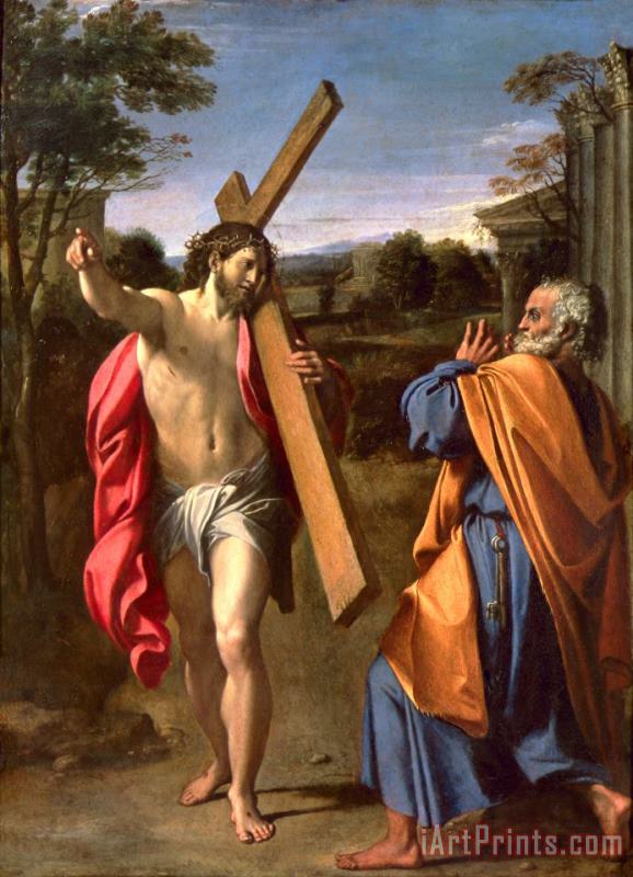 Christ Appearing to St. Peter on the Appian Way painting - Annibale Carracci Christ Appearing to St. Peter on the Appian Way Art Print