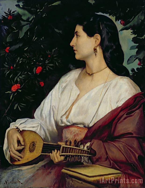 Anselm Feuerbach The Mandolin Player Art Painting