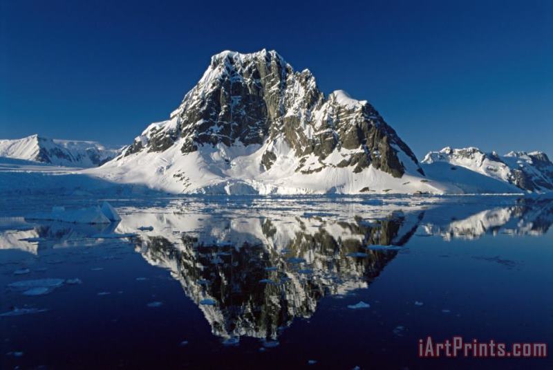 Reflections with ice painting - Antarctica Reflections with ice Art Print