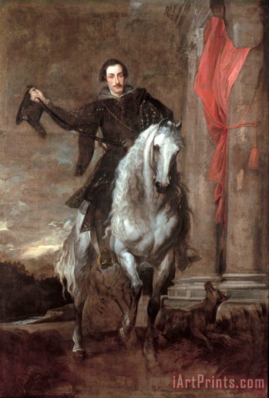 Anthonie Van Dyck Anton Giulio Brignole Sale on Horseback Art Painting