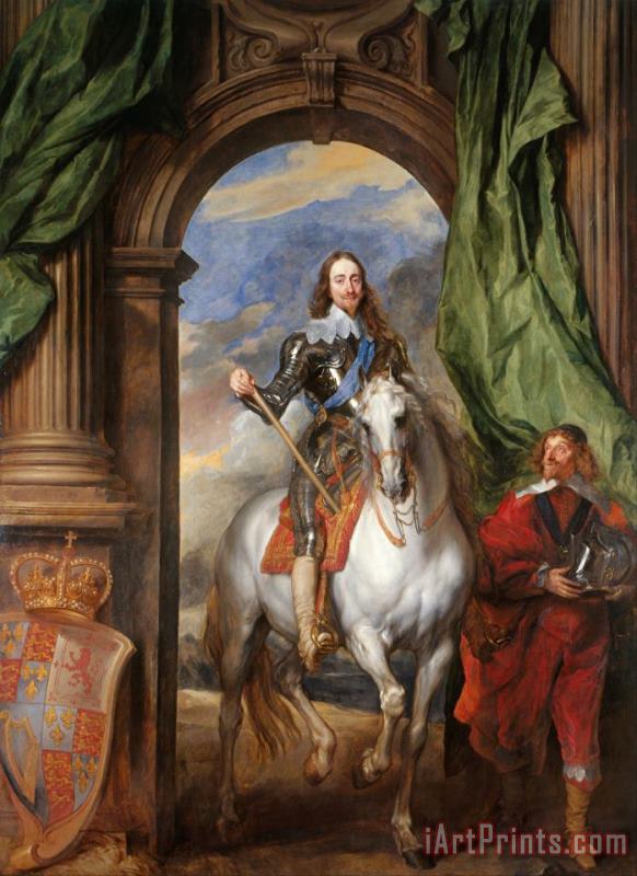 Charles I (1600 49) with M. De St Antoine painting - Anthonie Van Dyck Charles I (1600 49) with M. De St Antoine Art Print