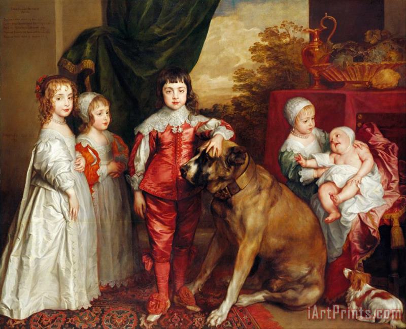 Anthonie Van Dyck Five Eldest Children of Charles I Art Painting