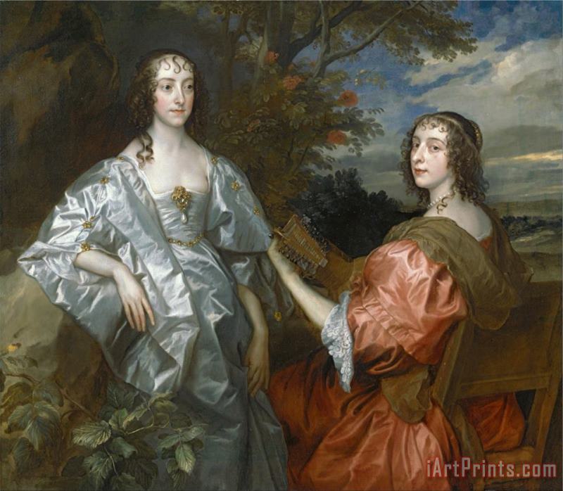 Katherine, Countess of Chesterfield, And Lucy, Countess of Huntingdon painting - Anthonie Van Dyck Katherine, Countess of Chesterfield, And Lucy, Countess of Huntingdon Art Print
