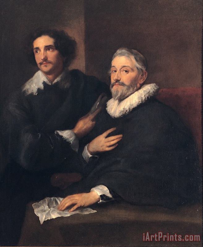 Portrait of The Brothers De Wael painting - Anthonie Van Dyck Portrait of The Brothers De Wael Art Print
