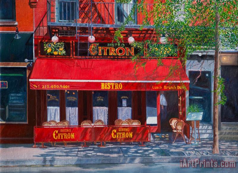 Bistro Citron New York City painting - Anthony Butera Bistro Citron New York City Art Print