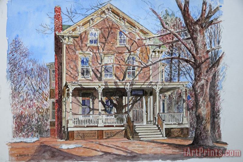 Historic Home Westifled New Jersey painting - Anthony Butera Historic Home Westifled New Jersey Art Print