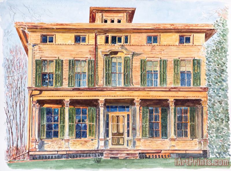 Italianate House Ny painting - Anthony Butera Italianate House Ny Art Print