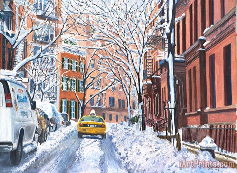 Snow West Village New York City painting - Anthony Butera Snow West Village New York City Art Print