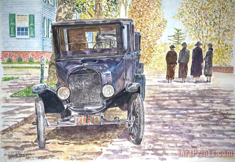 Vintage Car Richmondtown painting - Anthony Butera Vintage Car Richmondtown Art Print