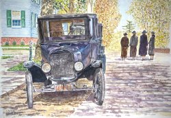 Anthony Butera Vintage Car Richmondtown painting