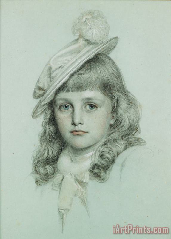 Study for The Little Girl in St. George painting - Anthony Frederick Sandys Study for The Little Girl in St. George Art Print