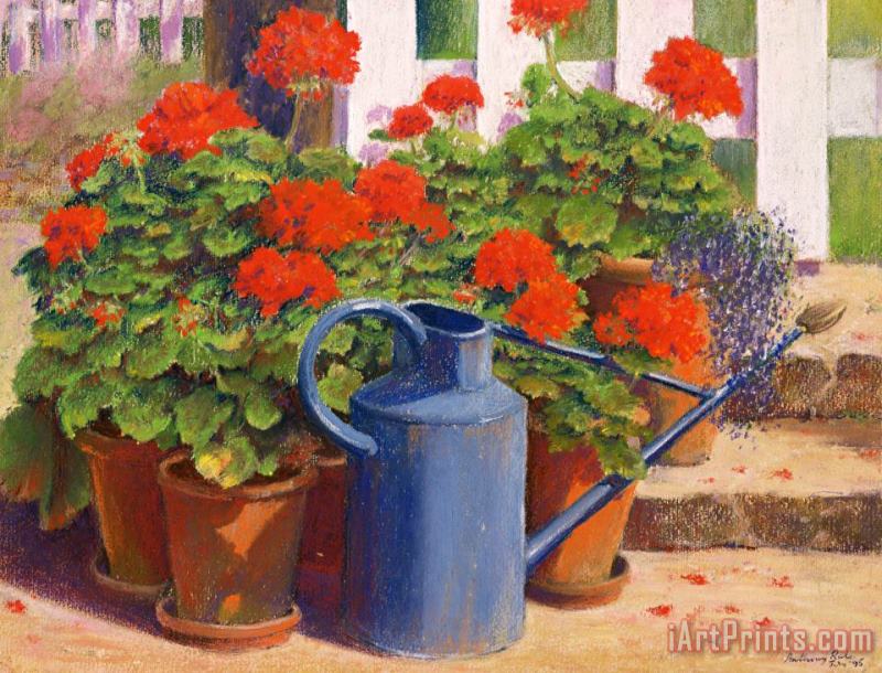 Anthony Rule The blue watering can Art Print