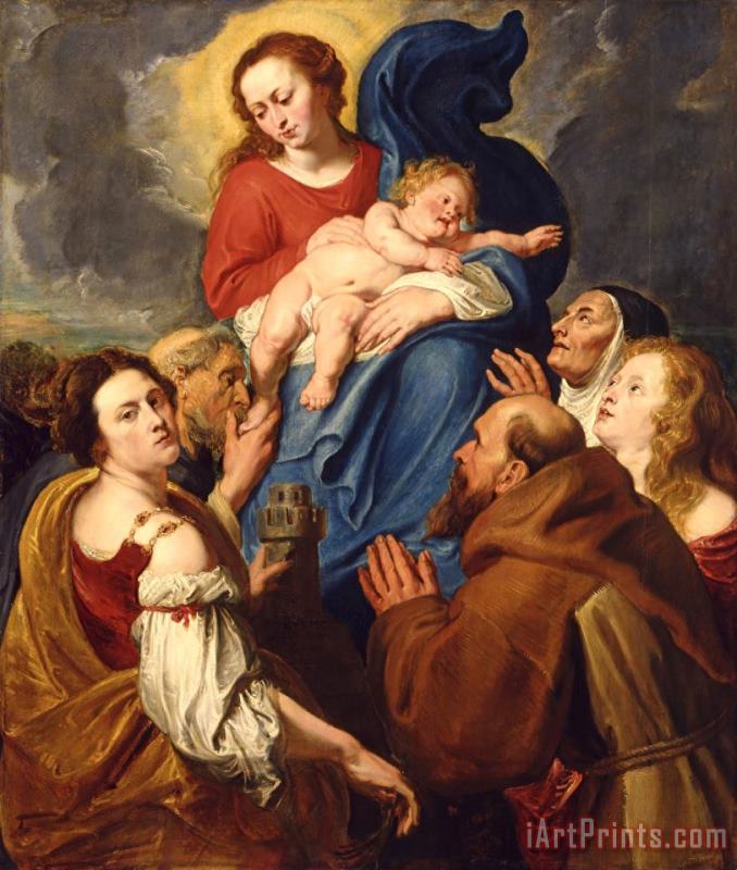 Anthony van Dyck Madonna And Child with Five Saints Art Painting