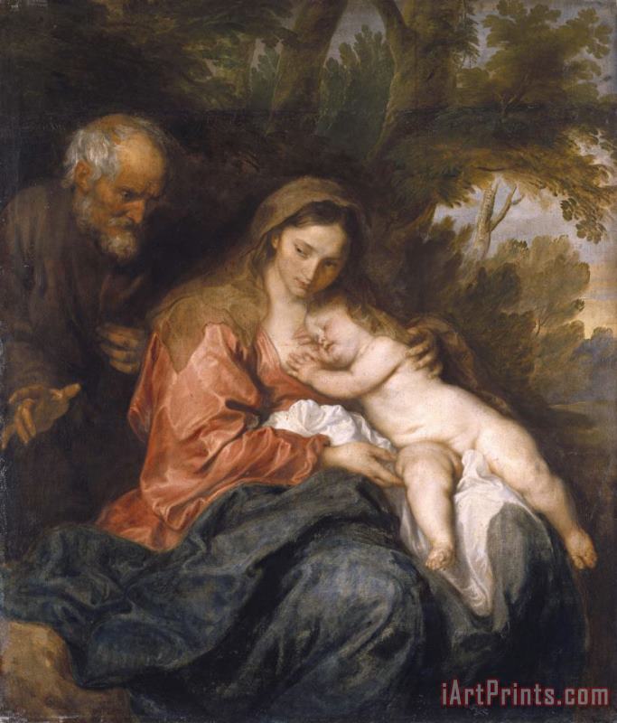 Rest on The Flight Into Egypt painting - Anthony van Dyck Rest on The Flight Into Egypt Art Print