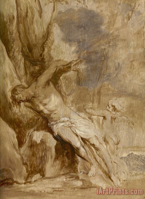 Saint Sebastian Tended by an Angel painting - Anthony van Dyck Saint Sebastian Tended by an Angel Art Print