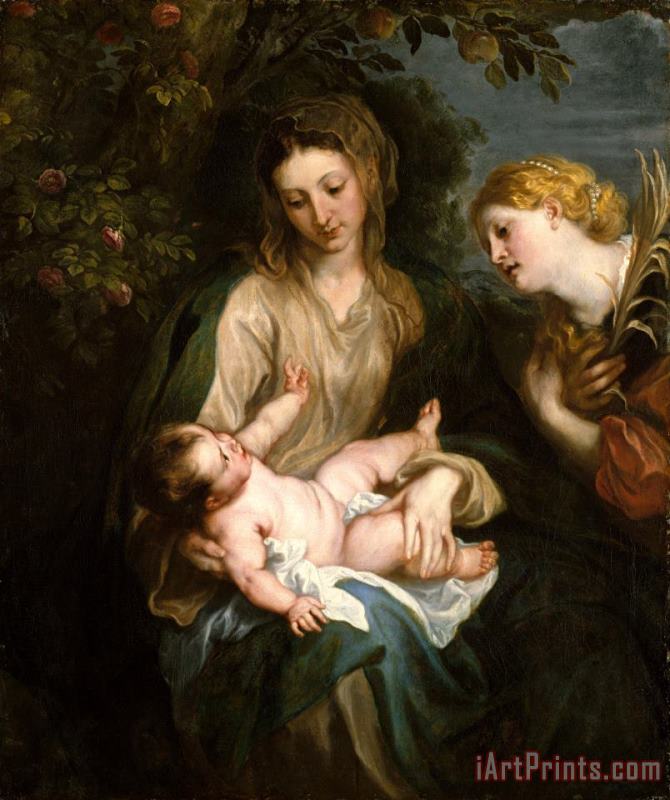 Anthony van Dyck Virgin And Child with Saint Catherine of Alexandria Art Painting