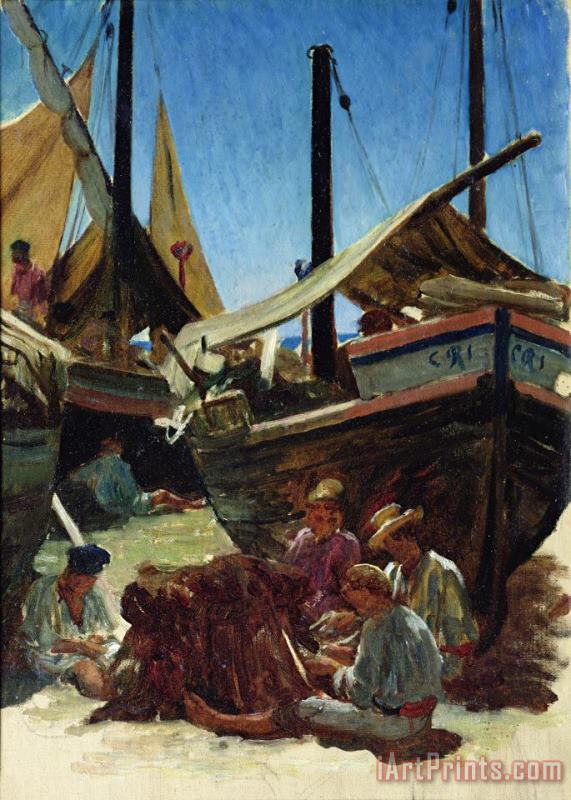 Anzio The Port painting - Antoine Auguste Ernest Hebert Anzio The Port Art Print