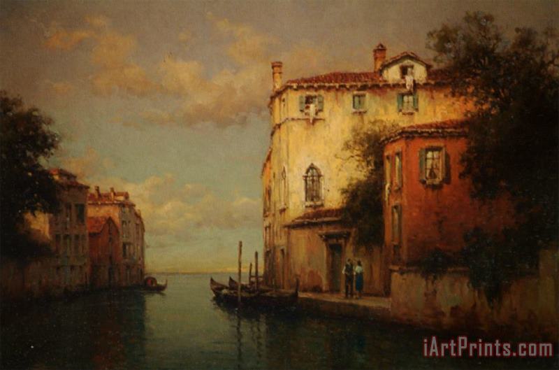 Antoine Bouvard Canal Scene Venice Art Painting