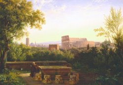Antoine Felix Boisselier View Of The Colosseum From The Orti Farnesiani