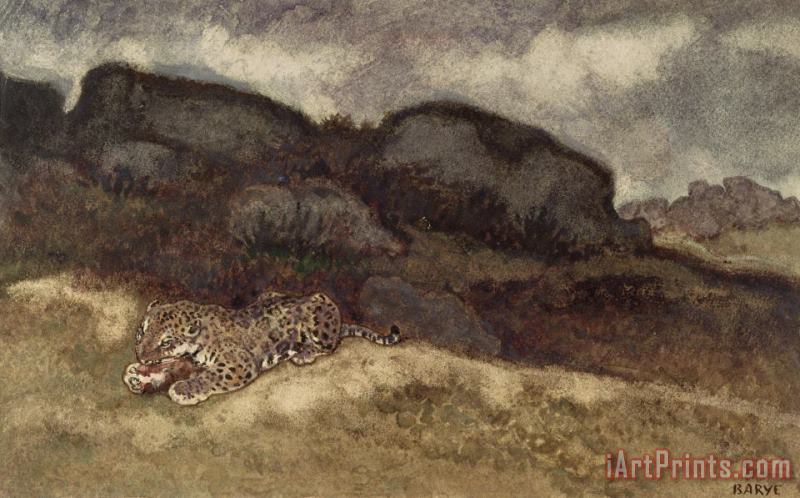 Antoine Louis Barye Jaguar Devouring Its Prey Art Print