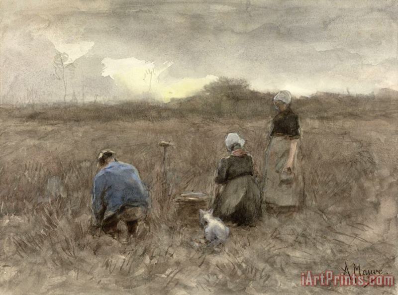 Anton Mauve Aardappelrooiers Art Print