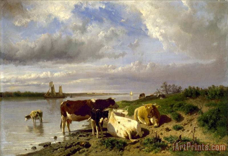 Anton Mauve Landscape with Cattle Art Painting