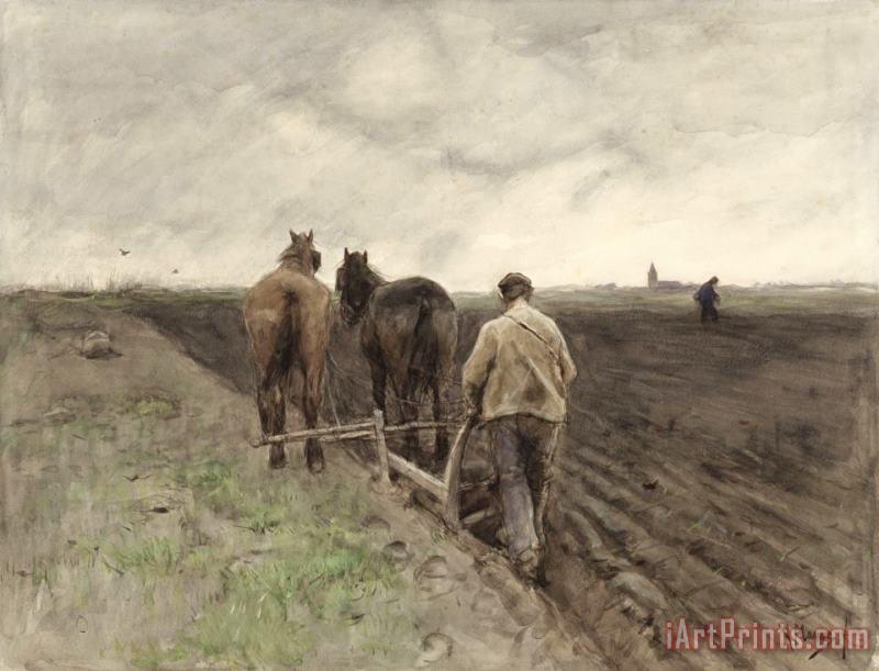 Ploegende Boer painting - Anton Mauve Ploegende Boer Art Print