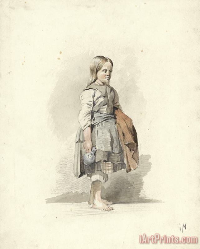 Anton Mauve Staand Meisje Met Kruik En Mantel Onder De Arm Art Print