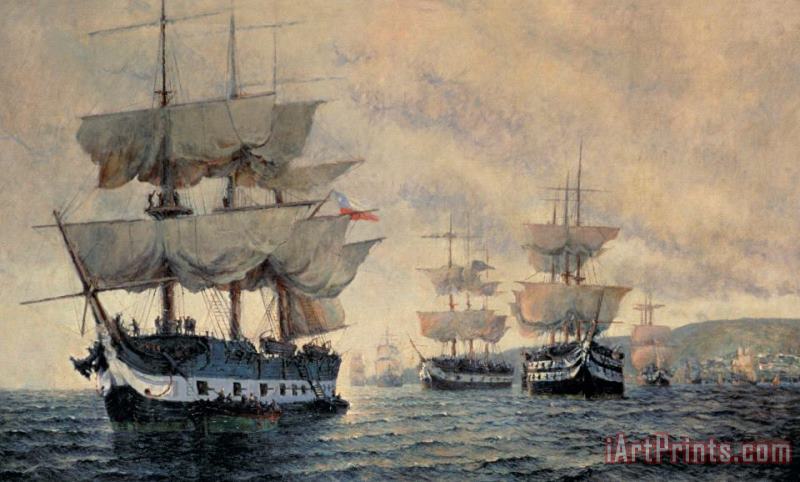 Antonio A Abel The Embarkation Of The Liberating Expedition Of Peru On The 20th August 1820 Art Painting