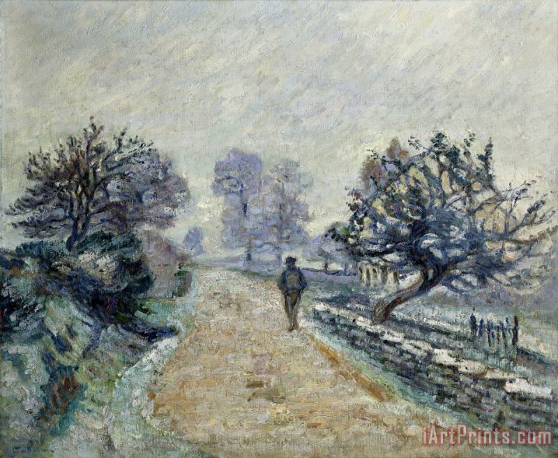 Crozard Road, Little Fog And Frost painting - Armand Guillaumin Crozard Road, Little Fog And Frost Art Print