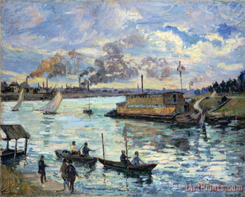 River Scene painting - Armand Guillaumin River Scene Art Print