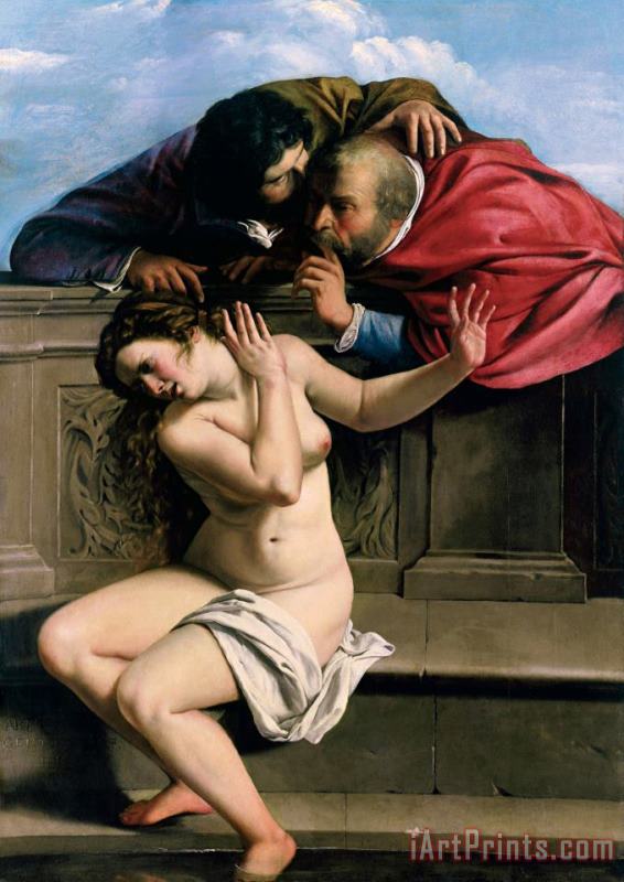Susannah and the Elders painting - Artemisia Gentileschi Susannah and the Elders Art Print