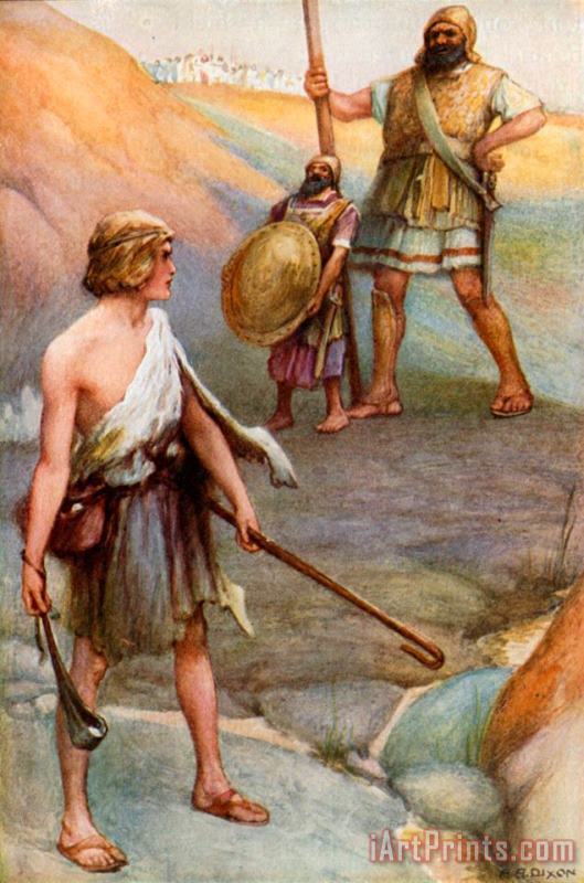 David And Goliath painting - Arthur A Dixon David And Goliath Art Print
